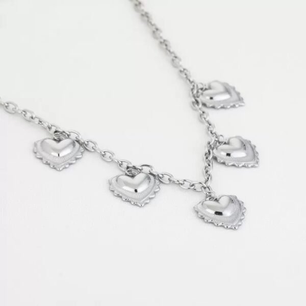 Bedel Ketting Met Hartjes Zilver - Afbeelding 2